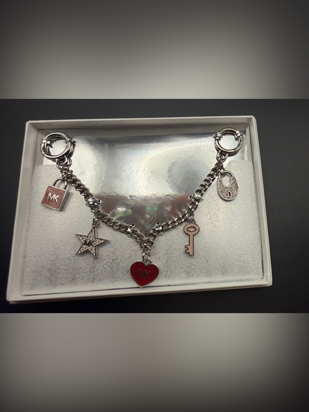 Michael Kors Silver-Tone Handbag Charm.